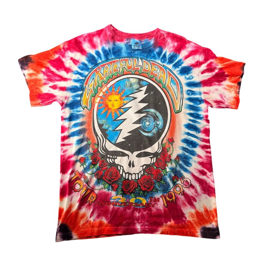 Vintage 1995 Grateful Dead Summer Tour Tie Dye Shirt Men's Large Single Stitch